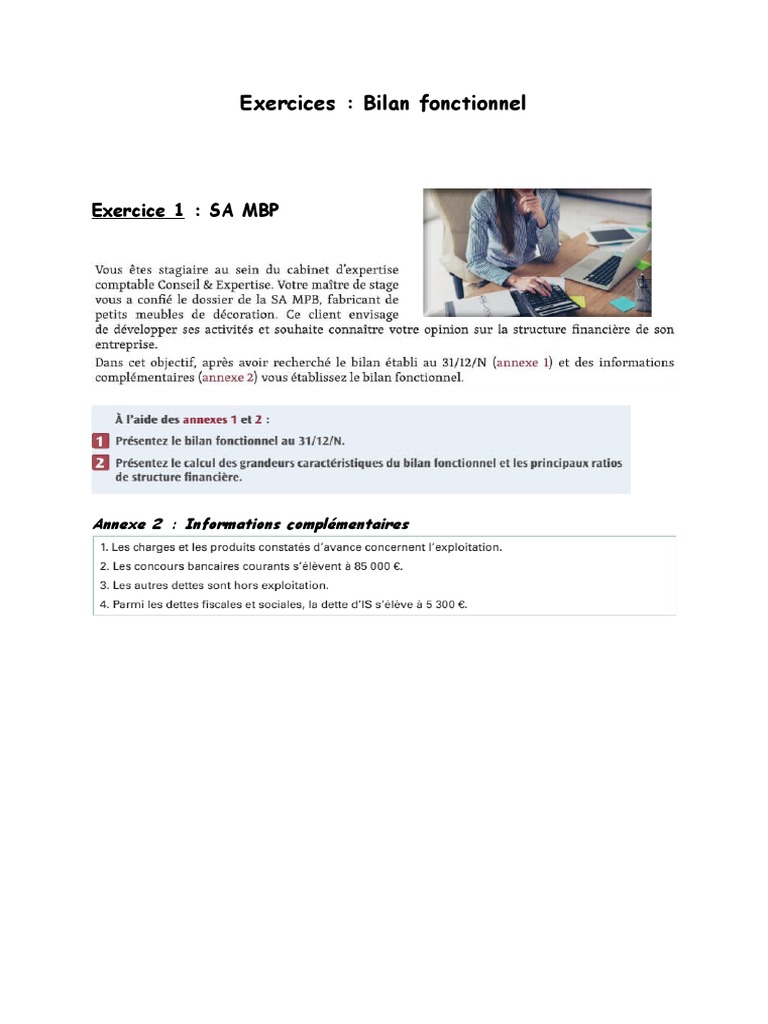 Exercice 1 SA MBP | PDF