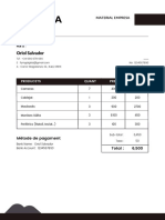 Black & White Simple Minimalist Book Store Invoice