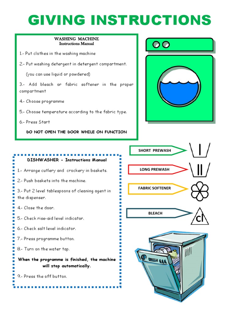 Washing & Dishwasher Instructions | PDF