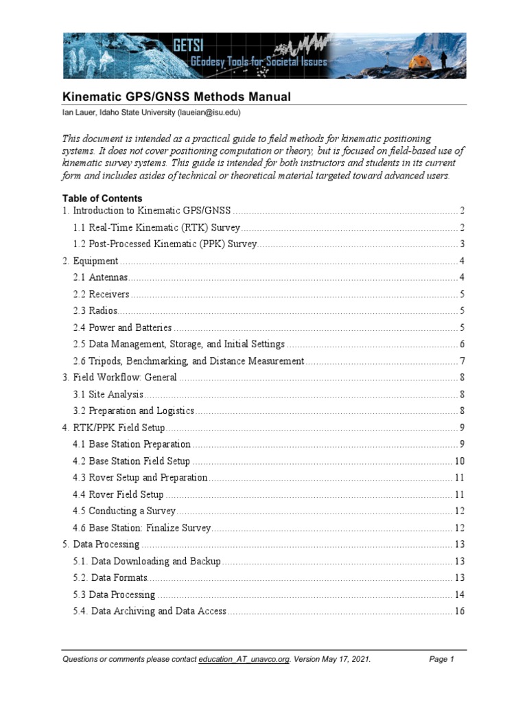 Kinematic GNSS Surveying Methods Guide | PDF