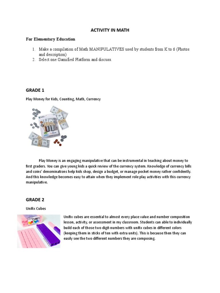 Activity Math | PDF | Money | Mathematics