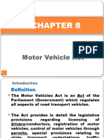 Motor Vehicle Act Chapter 8 Summary