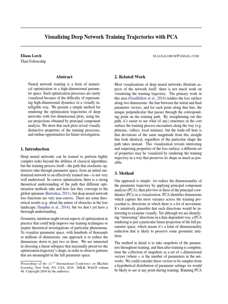 Visualizing Deep Network Training Trajectorieswith PCA PDF
