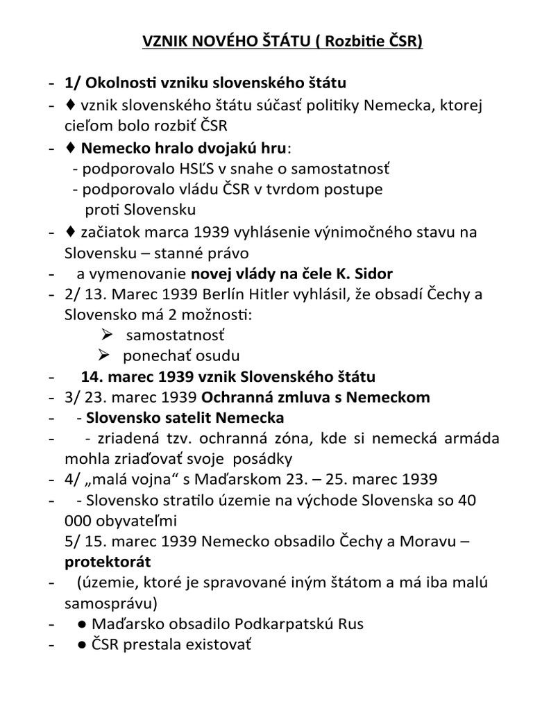 Vznik Nového Štátu | PDF