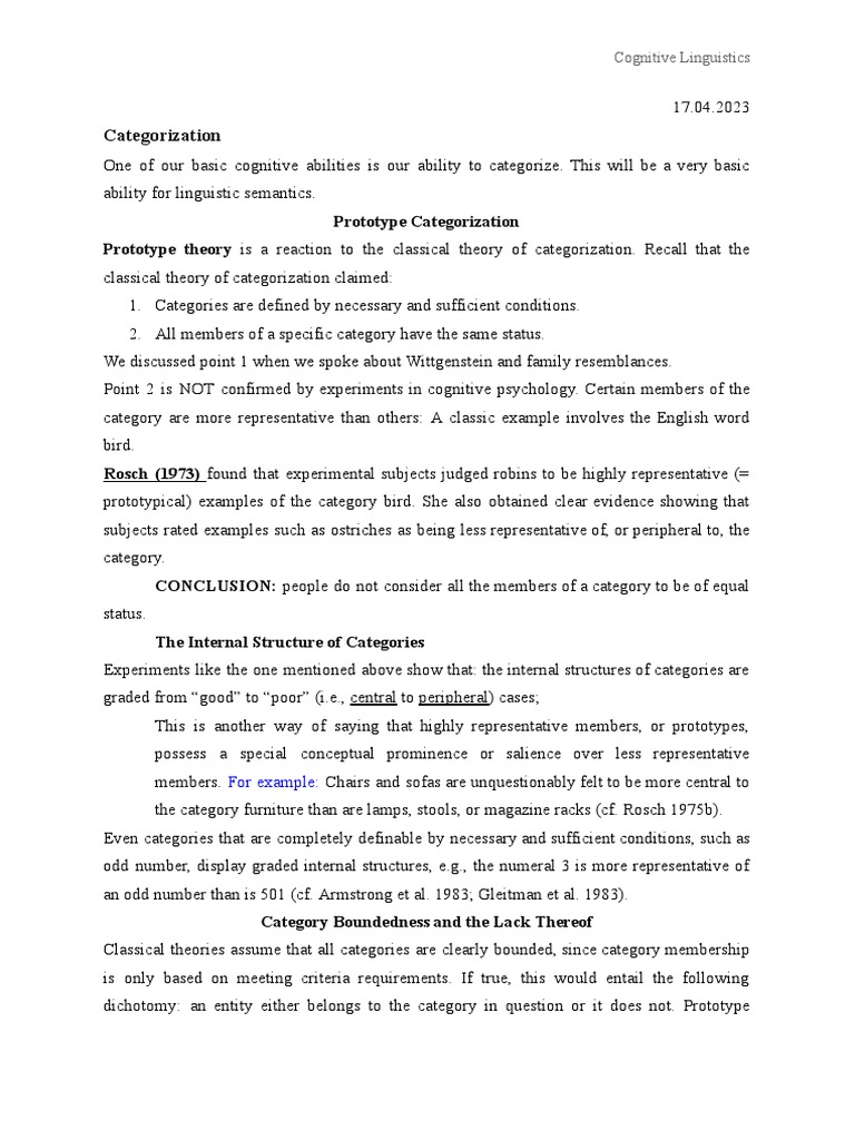 Cognitive Linguistics 2nd Exam | PDF | Concept | Metaphor