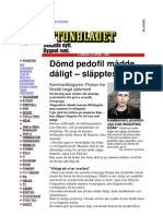 1999 April AB Artikel Om Pedofil Som Släpptes För Han Mådde Dåligt