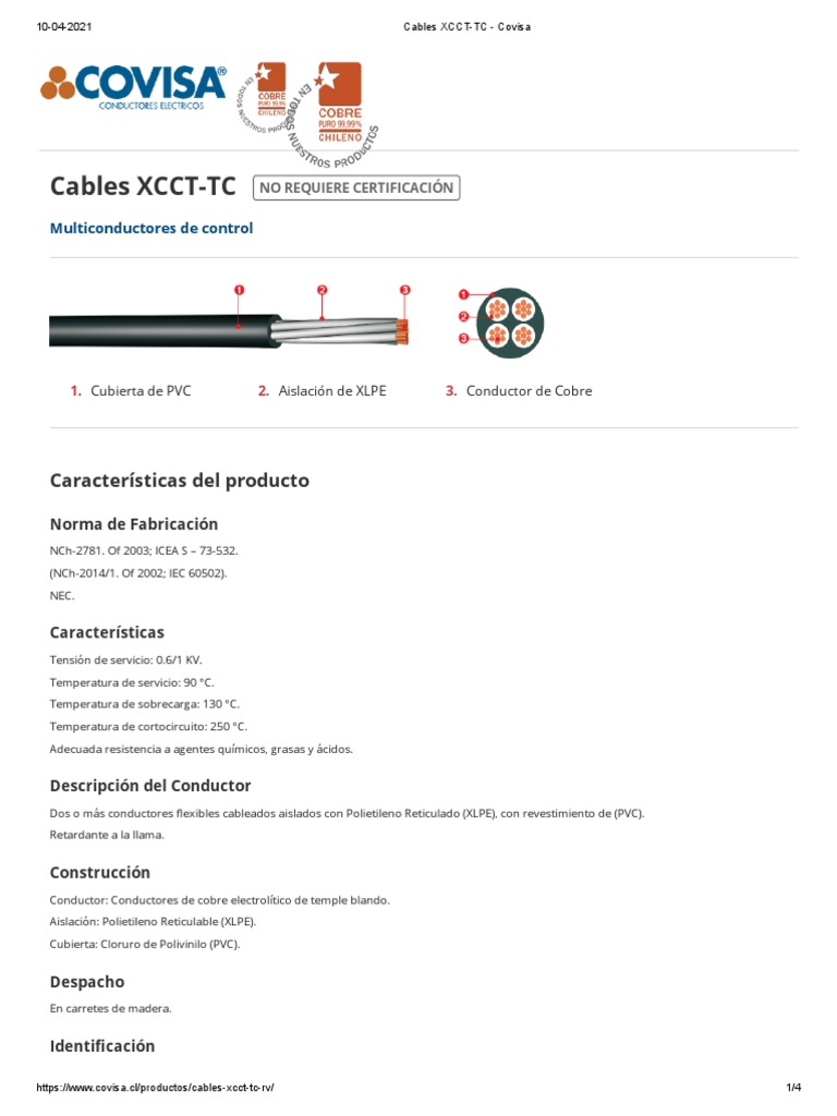 Cables XCCT-TC: Características y Usos | PDF | Ingeniero civil ...