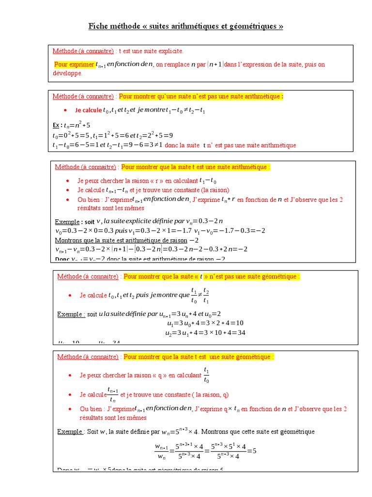 Fiche Méthode | PDF | Mathématiques | Analyse mathématique