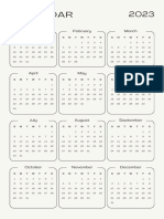 Neutral & Black Minimalist 2023 Calendar
