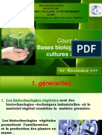 l3 Bgv Cours 1 Bases Biologiques de La Culture in Vitro Vegetale -Bousnane