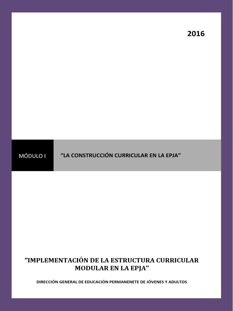 Estructura Curricular Modular EPJA 2025 | PDF | Plan de estudios ...