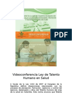 Video Confer en CIA Ley de Talento Humano en Salud