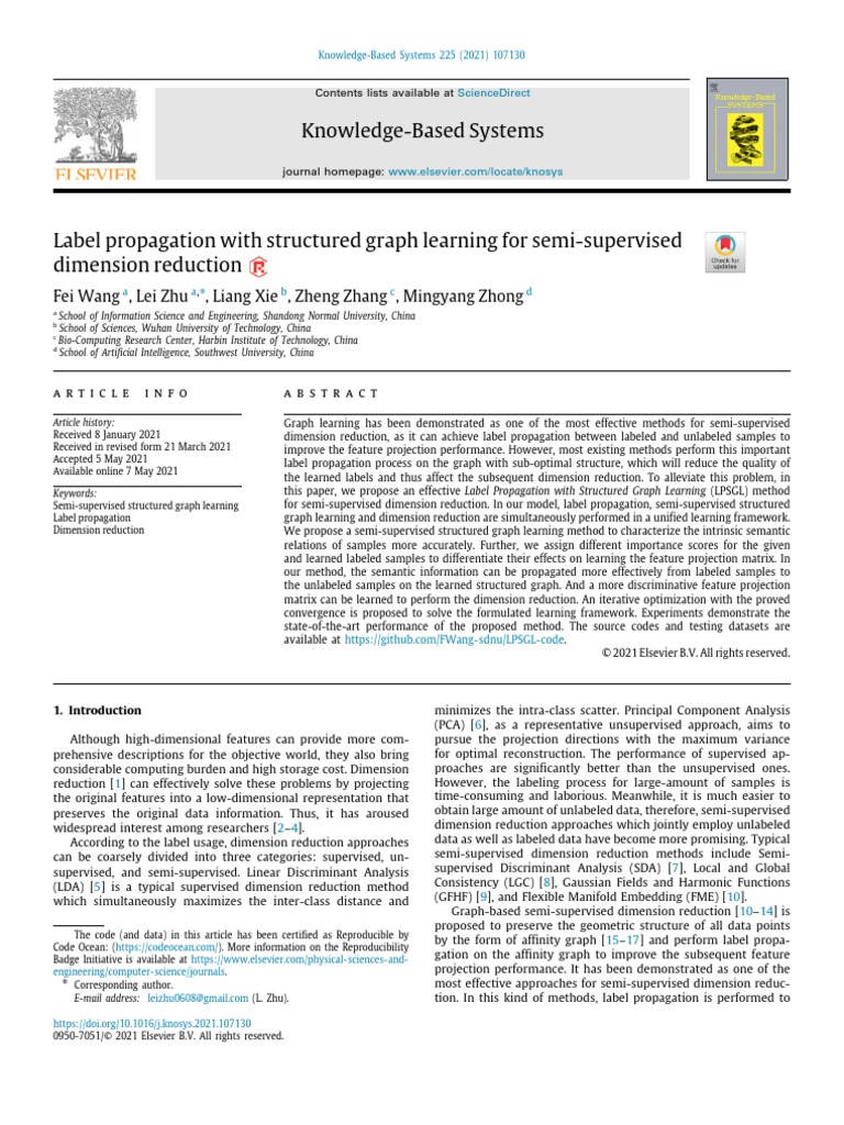 Label Propagation With Structured Graph Learning For Semi-Supervised ...
