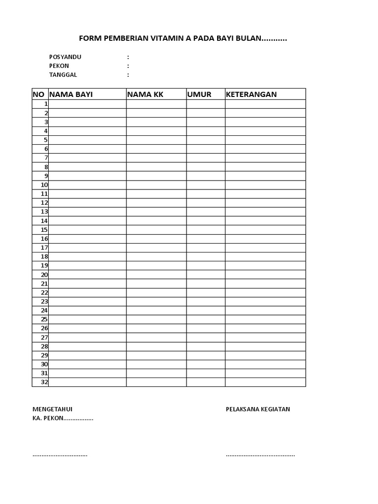 Form Vit A | PDF