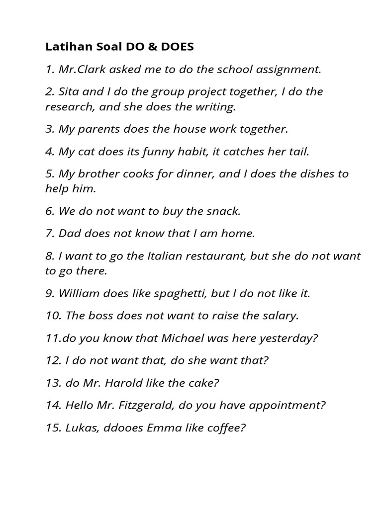 Penggunaan Do & Does | PDF