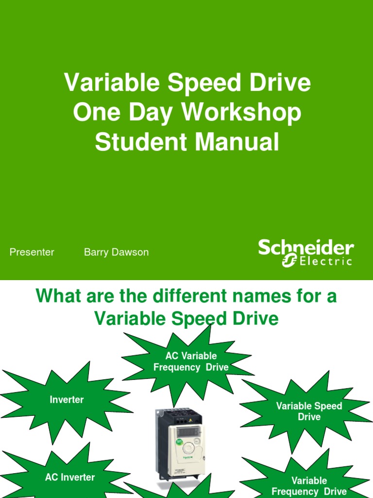 Variable Speed Drive One Day Workshop Student Manual | PDF | Electric
