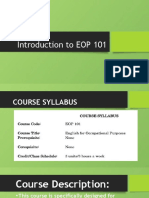 Introduction To EOP 101