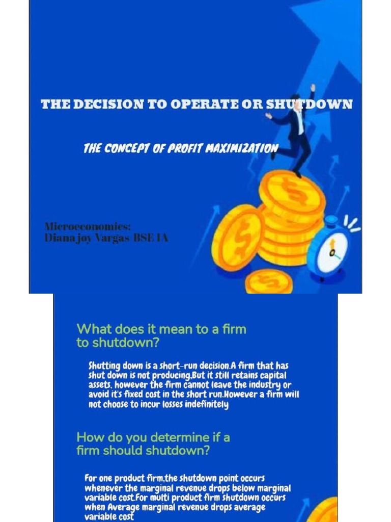 Decision to operate or shutdown the concept of profit maximization pdf