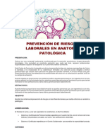 Prevención de Riesgos Laborales en Anatomía Patológica