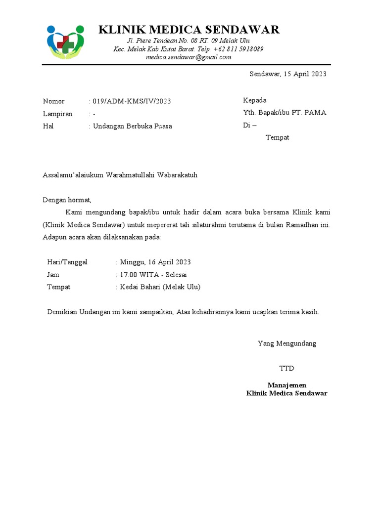 Surat Undangan Buka Bersama | PDF