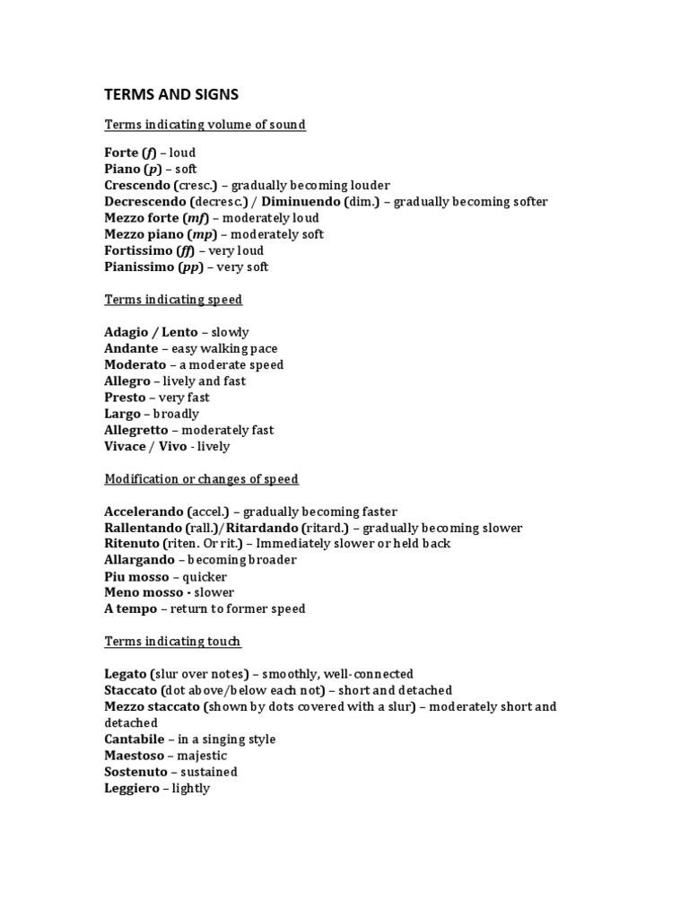 Terms and Signs | PDF | Language Arts & Discipline | Foreign Language ...