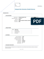 KNRU Exam Enrollment Form Receipt