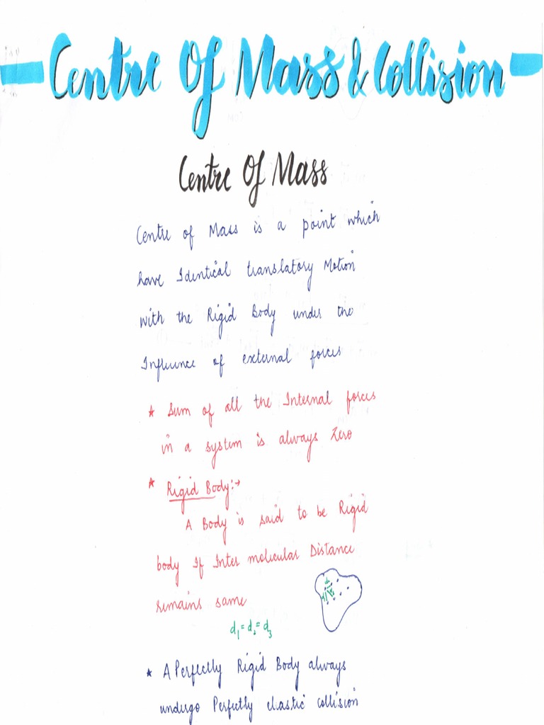 10.centre of Mass & Collision | PDF