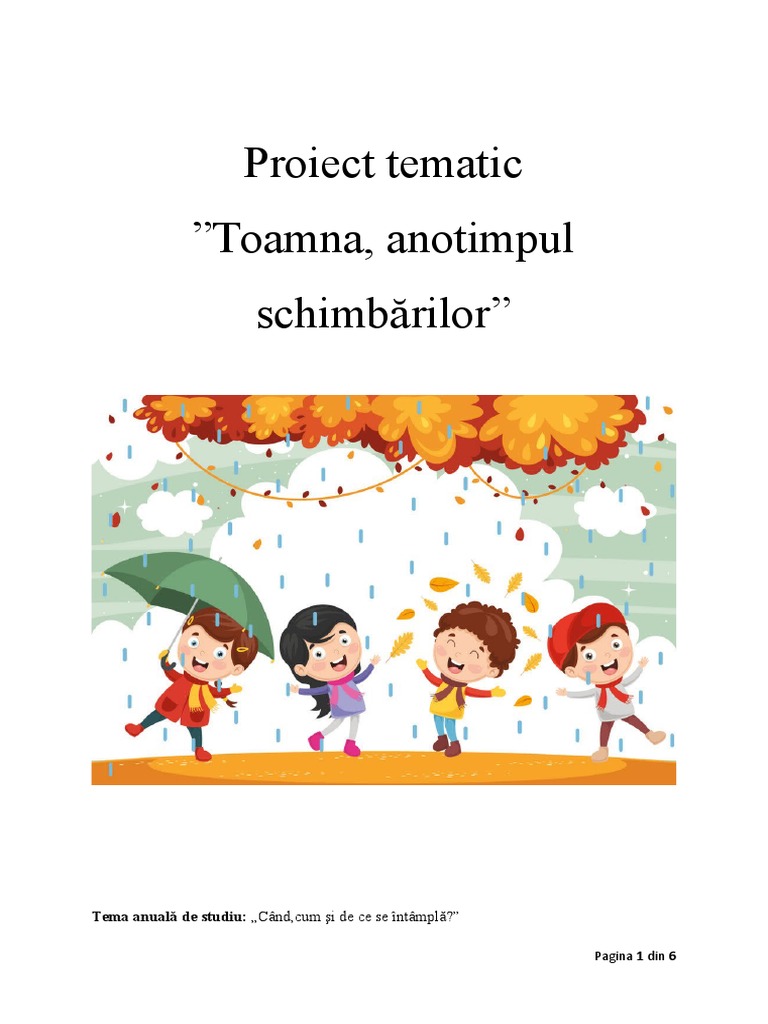 Proiect Tematic - Toamna, Anotimpul Schimbarilor | PDF