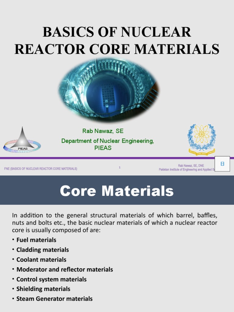 Nuclear Reactor Core Material Overview | PDF | Nuclear Fuel | Nuclear ...
