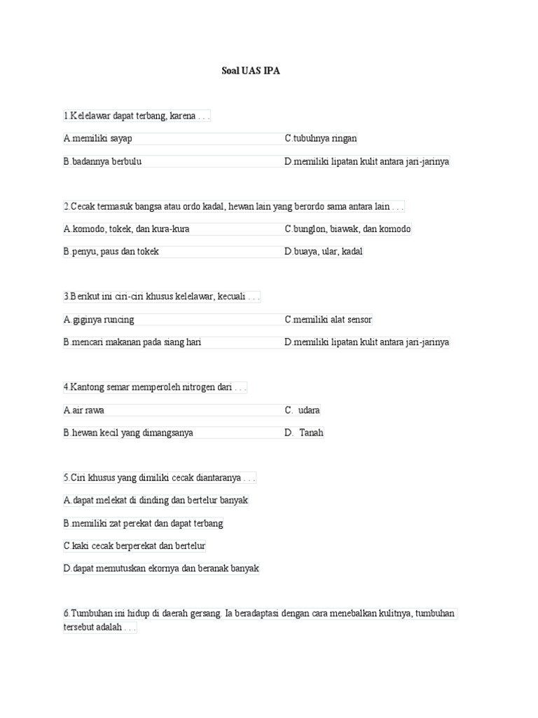 Mengasah Pemahaman Sains Sejak Dini: Kumpulan Soal IPA Kelas 4-6 SD untuk Siswa Cerdas