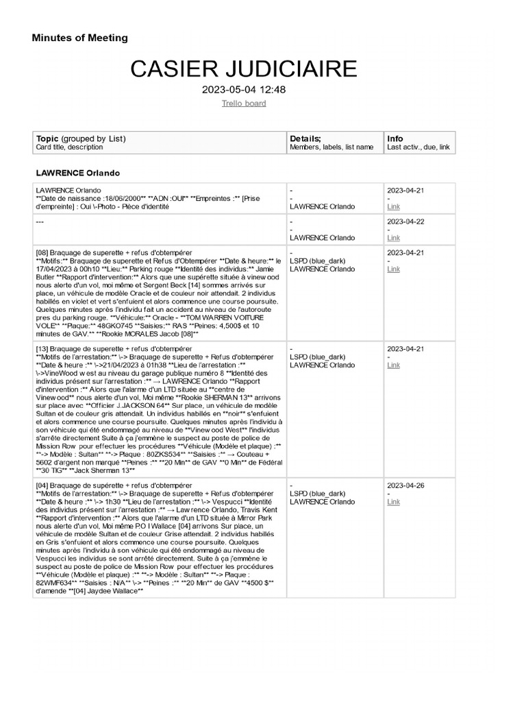 Casier Judiciaire PDF