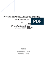 Physics Record Writing Class XII