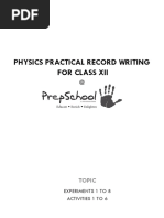 Physics Record Writing Class XII