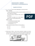 Lista de Exercícios - Unidade 9 A segunda lei de Newton e a eterna queda da Lua