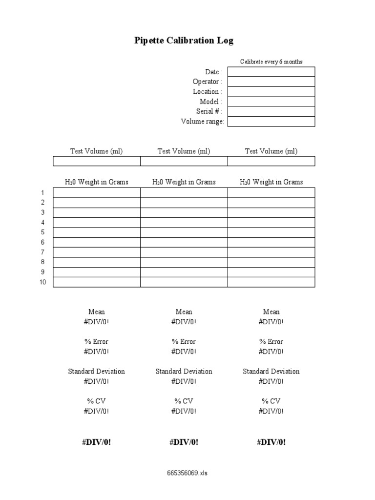 Calibration Worksheet | PDF