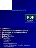 Gypsum Products - Compositions, Properties and Uses