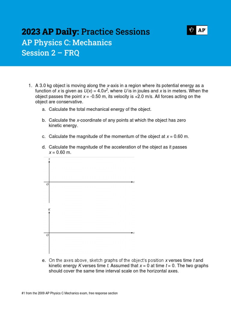 2023 AP Physics C Mechanics FRQ Set 2 | PDF