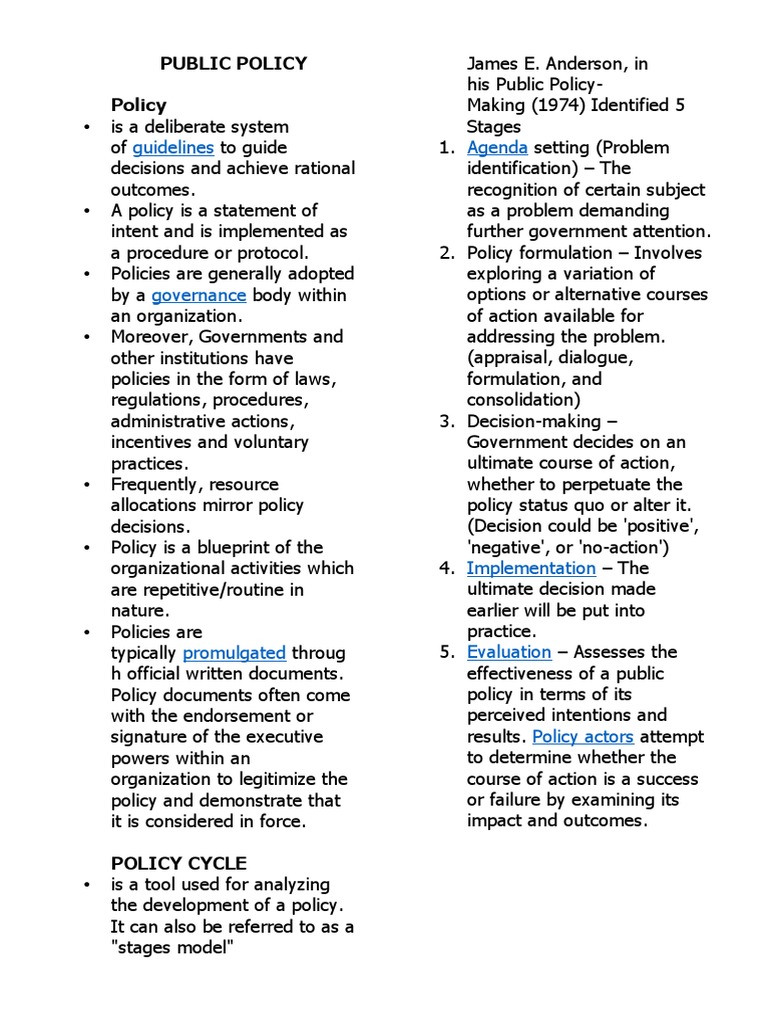 Public Policy Midterm | PDF