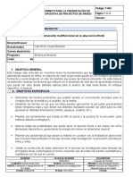 Formato para La Presentación de Propuestas de Proyectos de Grado