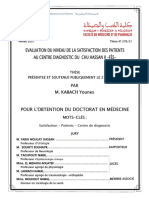 Evaluation Du Niveau de La Satisfaction Des Patients Au Centre Diagnostic Du Chu Hassan Ii - Fès