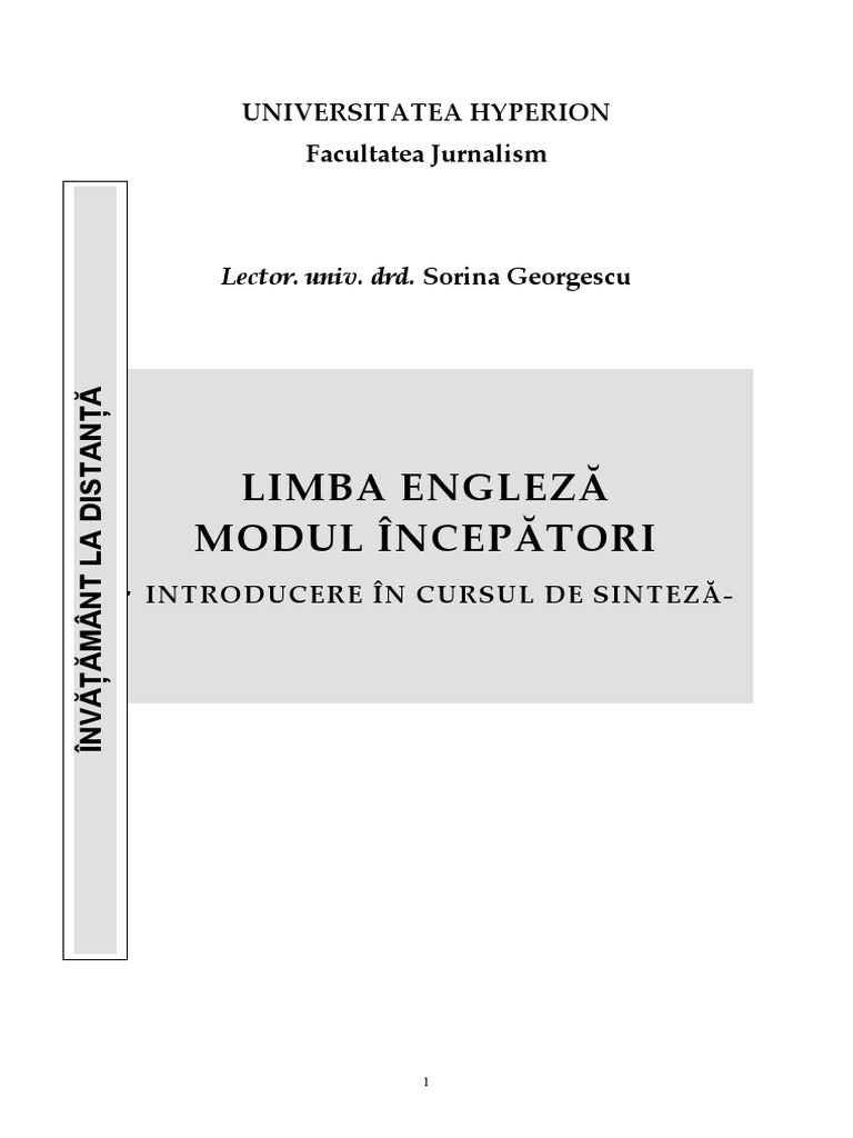 Limba Engleza Modul Incepatori Introduce | PDF