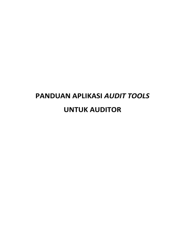Panduan Penggunaan Audit Tools 2022 | PDF