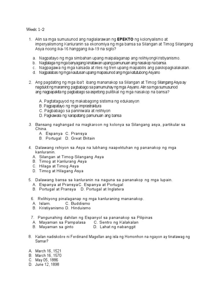 4th Quarter Examination PDF