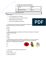 Evaluación Ciencias Naturales Unidad 3 3ro