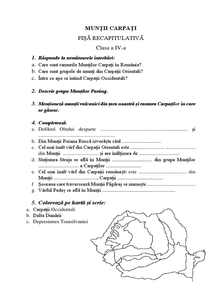 Muntii Carpati Recapitulare | PDF