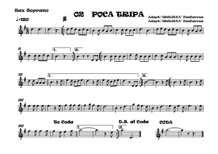 02 POCA TRIPA - Sax Soprano | PDF