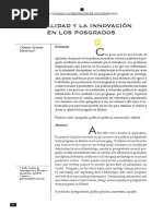 La Calidad y La Innovación en Los Posgrados