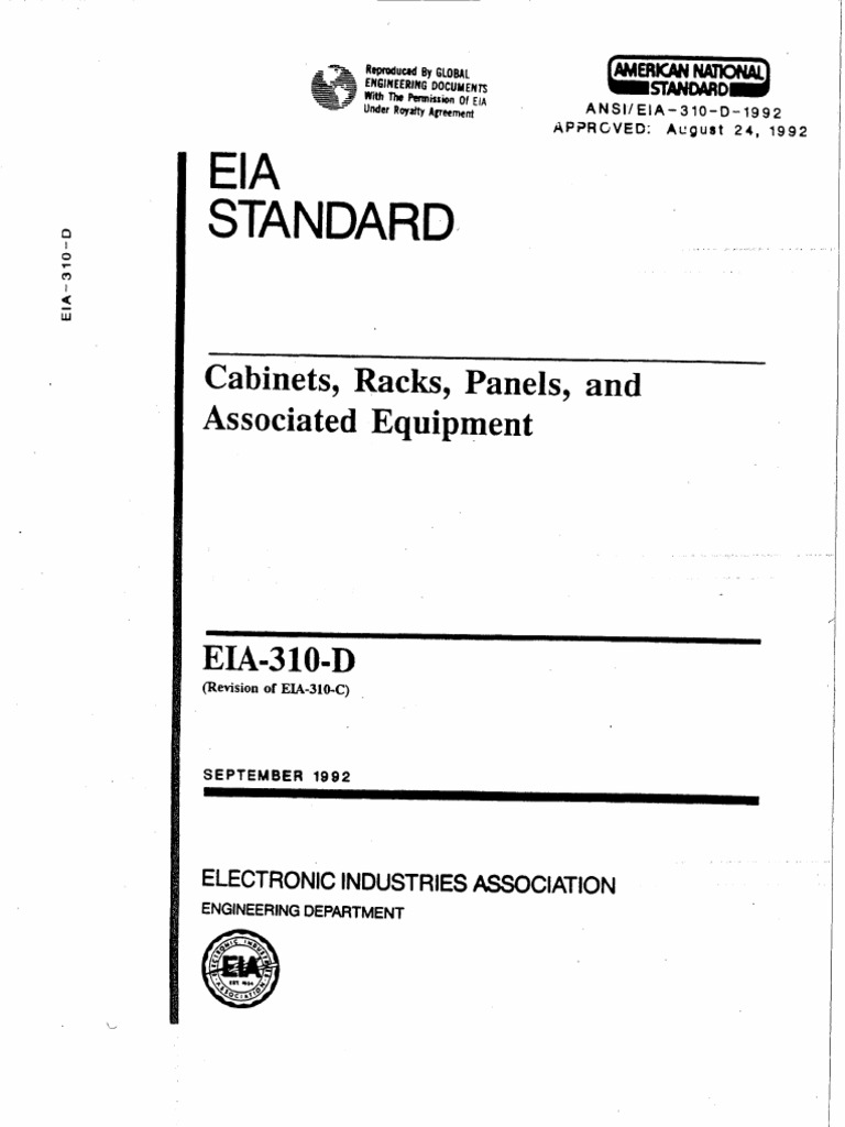 EIA Standard Cabinets, Racks, Panels, and Associated Equipment | PDF
