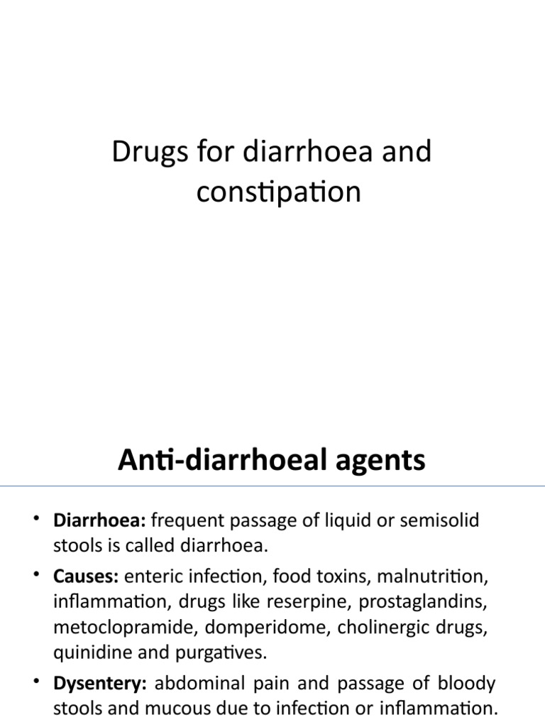 Anti Diarrheal and Drugs For Constipation PDF