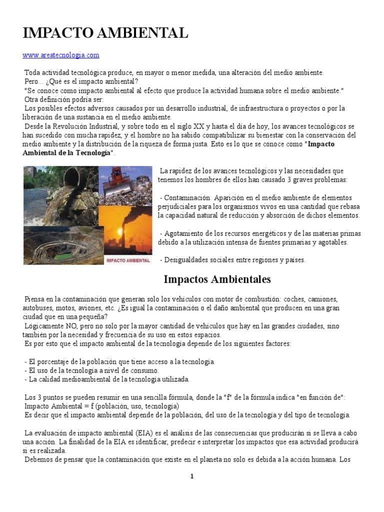 Impacto Ambiental | PDF | Contaminación | Entorno natural